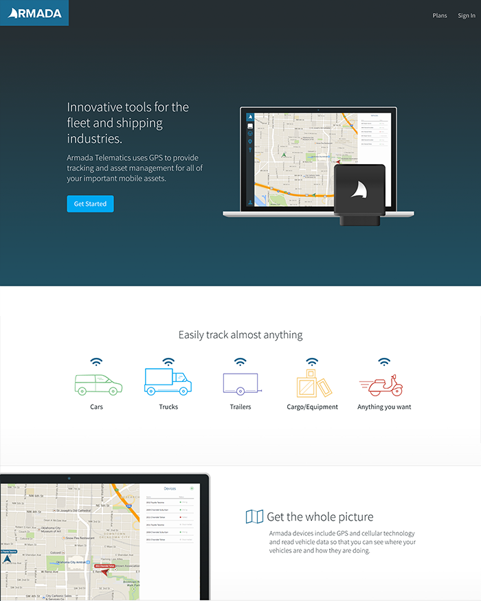 Armada helps you track your fleet in real-time