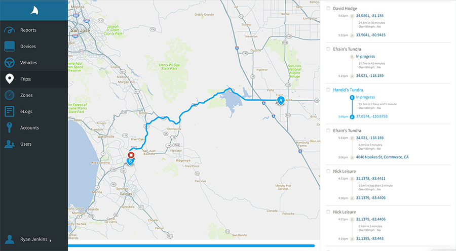 Trip history
